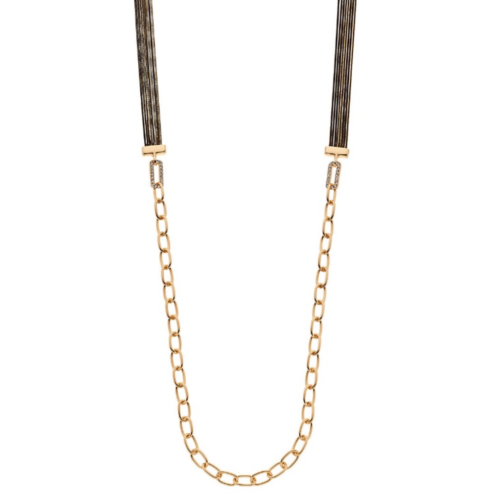 Nine West Pave Link and Chain Strandage Necklace